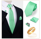Ensemble de cravates en soie de luxe pour hommes, cravate, mouchoir, boutons de manchette avec anneau en métal doré, broche, costume, fête de mariage, accessoires pour hommes