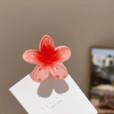 6Pcs Hawaiian Gradient Hair Clips Flower Hair Claws Women Small Size Fashion Headwear Hairpin Crab Barrette Hair Accessories