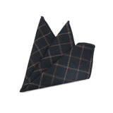 Cotton Classic Plaid Striped Pocket Square 24cm Hankies Brown Suit Party Daily Wear Handkerchief Tuxedo Gift Accessory For Man