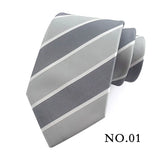 Cravate pour homme 8 cm, motif rayé, jacquard tissé, cravate Ascot, pour homme, pour fête de mariage