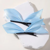 2pcs Black White Ribbon Hair Bows Clips Vintage Bowknot Side Hairpin Cute Girls Barrettes Headdress Hair Accessories for Women