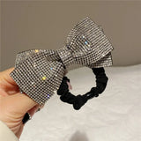 Élastiques à cheveux coréens en forme de nœud pour femmes et filles, en cristal brillant, pour queue de cheval, bandeaux en caoutchouc, accessoires pour cheveux i-Remiel