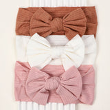 3Pcs/Lot Knit Baby Headband Bow Newborn Elastic Soft Nylon Headbands For Baby Girl Turban Infant Hair Accessories Kids Headwear