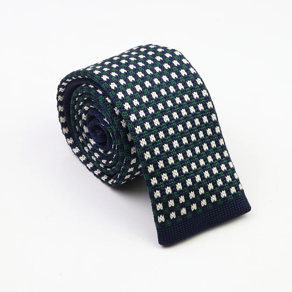 Cravates classiques en tricot pour hommes, cravates décontractées, à pois, à carreaux, pour loisirs, chaudes, pour affaires, mariage, largeur 6 cm