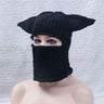 Combhasaki Women's Y2K Hooded Scarf Hats Cute Animal Ears Knitted Pullover Balaclava Winter Warm Beanie Cap for Cold Weather