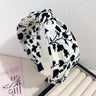 Elegant Floral Black White Hairbands for Women Girls Wide Edge Soft Hair Hoops Big Bowknot Cross Headband Hair Styling Tool Gift
