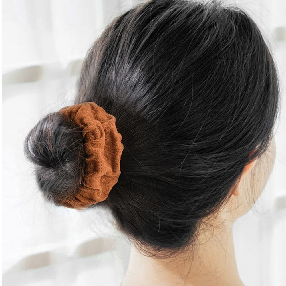 Élastiques à cheveux classiques, grands et épais, en tissu sans couture, pour femmes et filles, chouchous tricotés pour cheveux épais