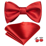 Dropshipping Jacquard Silk Mens Self Bow Tie Hanky Cufflinks Set Male Butterfly Knot Bowtie Wholesale for Male Wedding Business