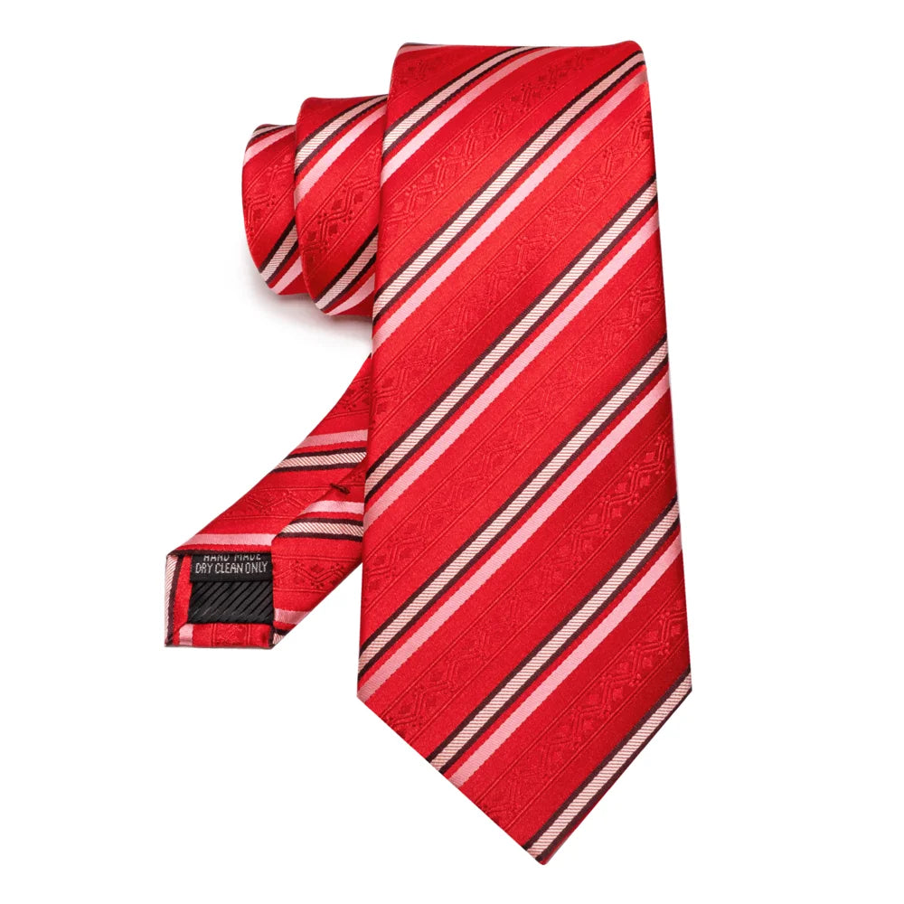 Cadeaux pour hommes EASTEPIC : cravates rayées, cravates rouges pour messieurs en vêtements raffinés, accessoires à la mode pour les occasions sociales