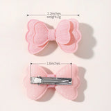 4Pcs/set Butterfly Hair Clip Set for Girls Double Layered Bow Cute Bangs Hair Pin Cotton Safe Kids Baby Hair Accessories Set