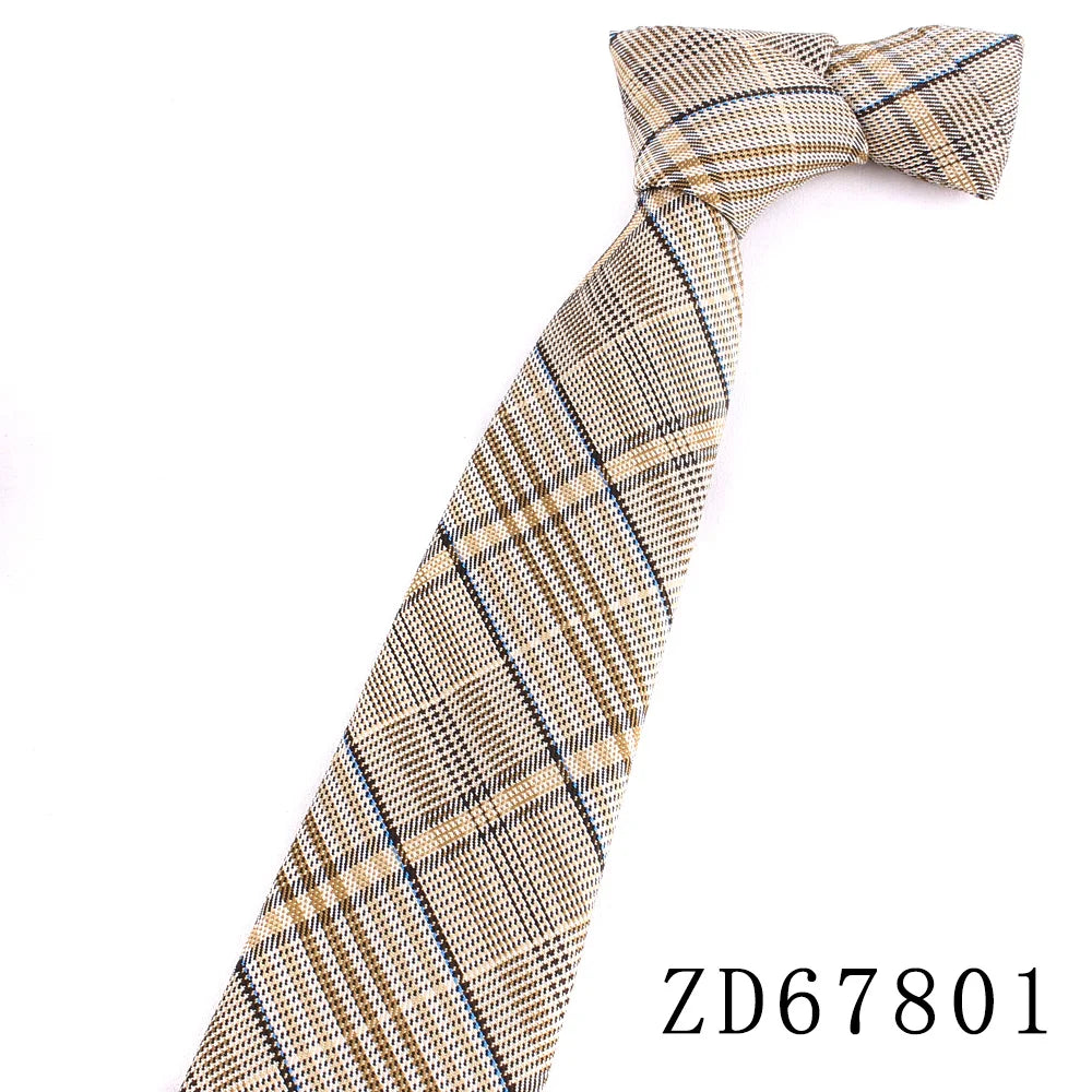 Nouvelles cravates rayées pour hommes et femmes, cravates en coton pour fêtes, affaires, cravates classiques à carreaux, cadeaux pour mariés
