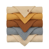 5pcs/Set Square Cotton Baby Face Towel Handkerchief Soft Absorbent Gauze Baby Towel Kids Feeding Bibs Burp Cloths Washcloth