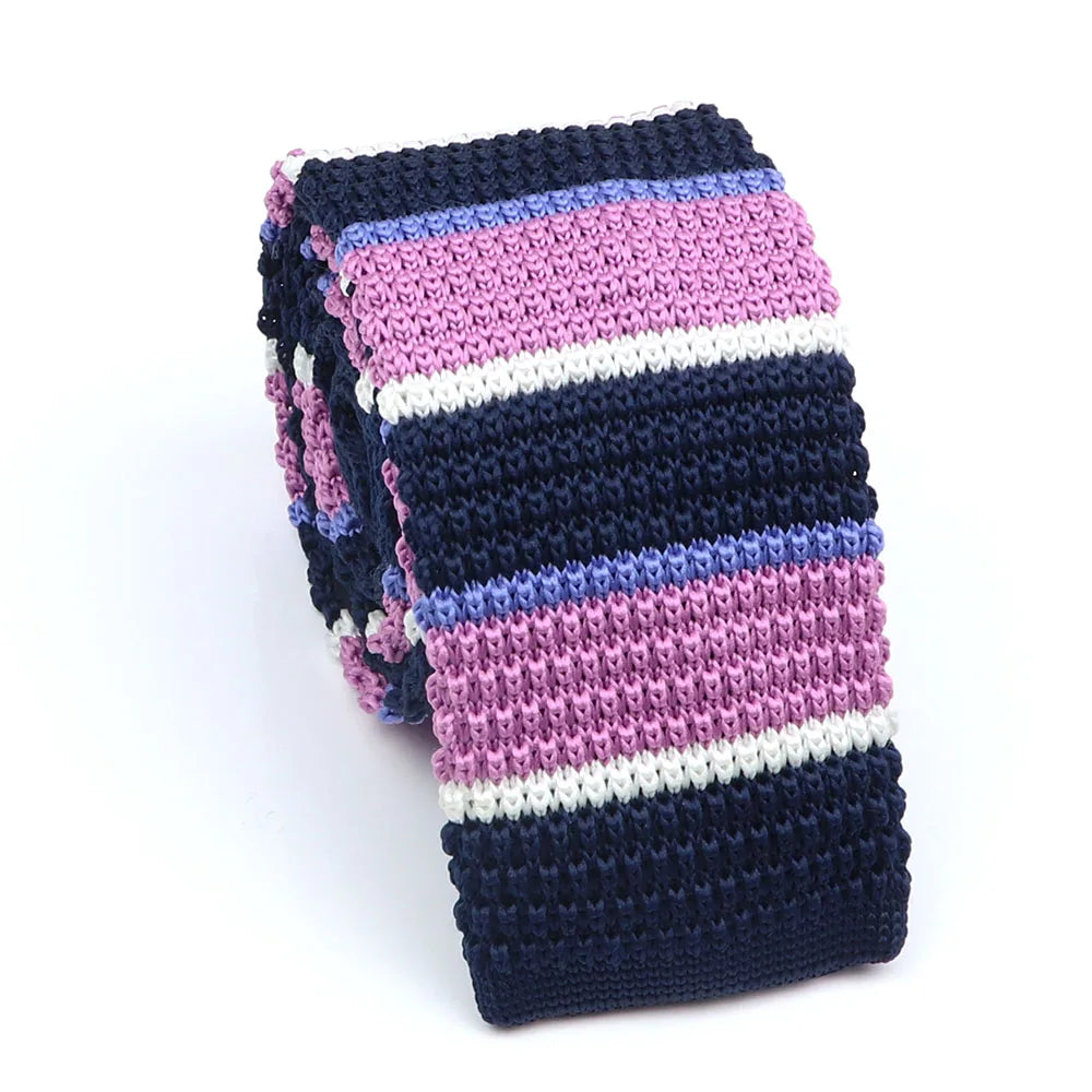 Cravate en tricot pour homme, tendance, fine, rayée, tissée, tricotée, colorée, chaude, design, idée cadeau