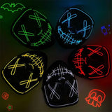 Cosmask Halloween Neon Mask Led Mask Masque Masquerade Party Masks Light Glow In The Dark Funny Masks Cosplay Costume Supplies