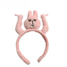 Headbands New Pink Bunny Hair Band Quirky Fun Plush Headband Grip Bangs Cute Photo Decoration Hair Bands Headdress