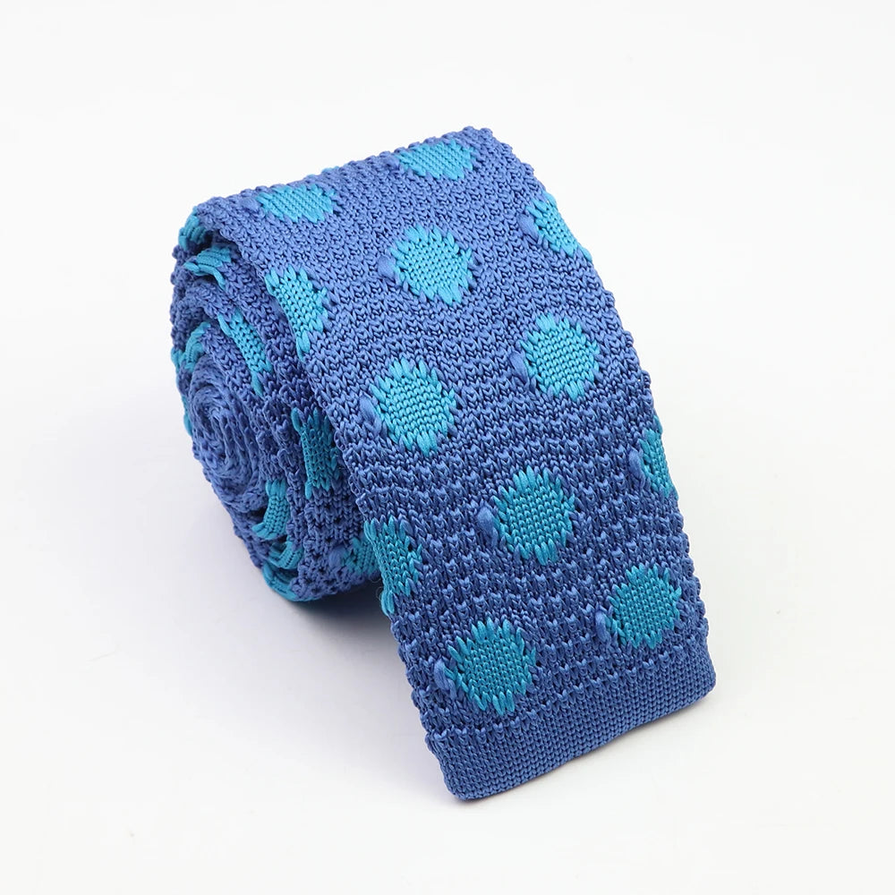 Cravates classiques en tricot pour hommes, cravates décontractées, à pois, à carreaux, pour loisirs, chaudes, pour affaires, mariage, largeur 6 cm