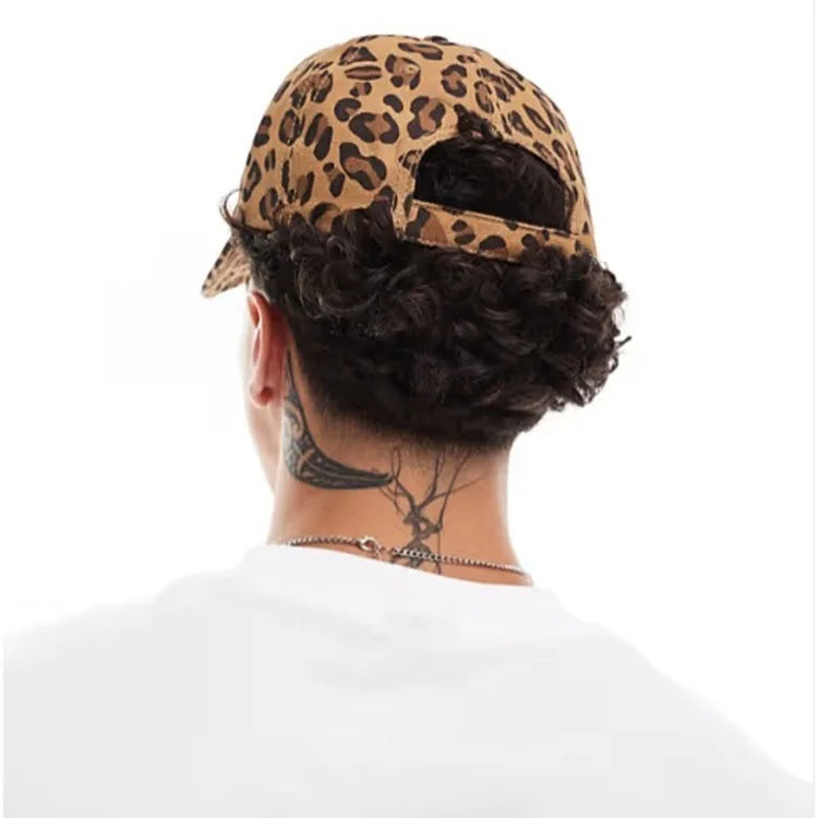 Summer Men Women Baseball Cap Leopard Print Snapback Hat Cotton Adjustable Hip Hop Hat Outdoor Sports Trucker Caps Sun Hats