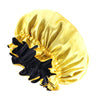 New Solid Elastic Double Layer Satin Bonnet Nightcap Women Night Sleep Hair Protection Hat Reversible Sleeping Hat Hair Care New