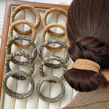 5pcs Leopard Print High Elastic Hair Ties Scrunchie Ties High Elasticity Ponytail Holder Women Girls Hair Rings Rope Accessories