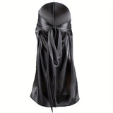 Men's Silk Durag Bonnet Bandana Silky Du Rag Doo Rag Long Tail Waves Cap