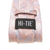 Cravate rose cachemire avec broche en soie, élégante cravate de mariage pour homme, bouton de manchette pratique, mode affaires fête, créateur de cravate haute