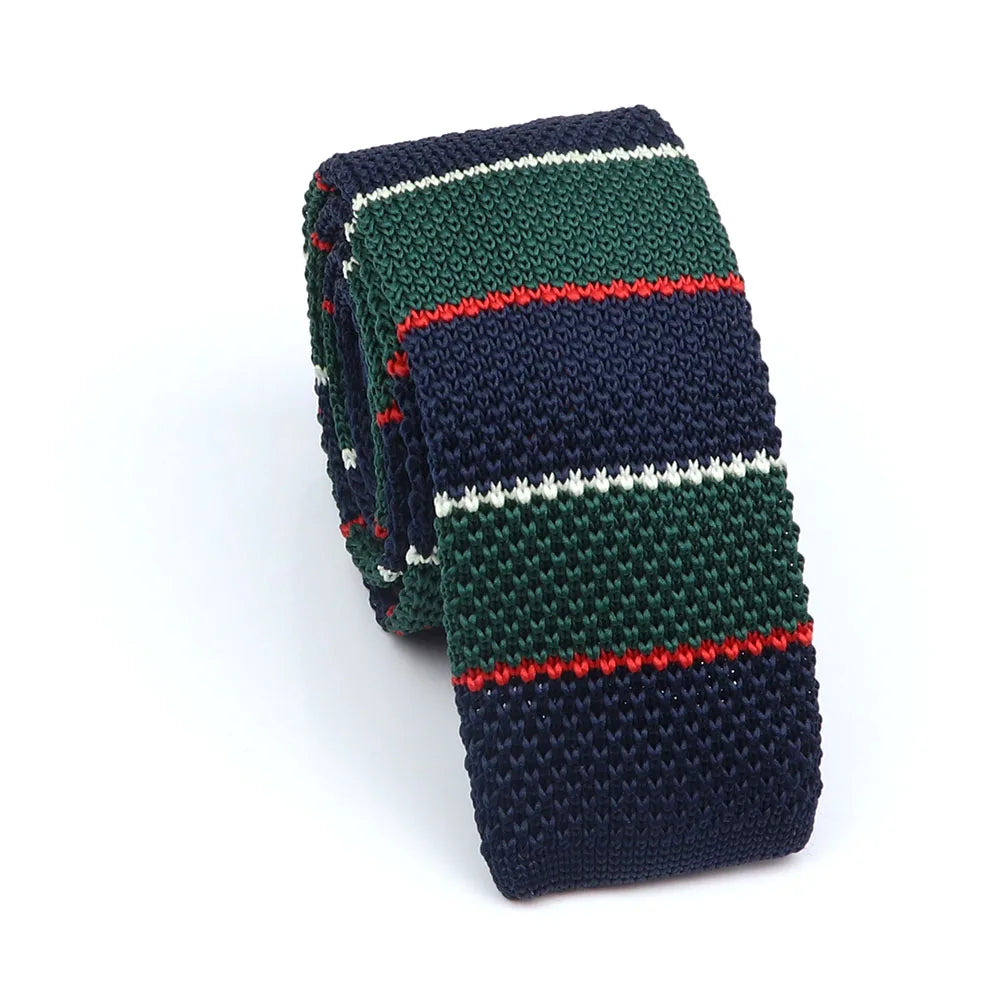 Cravate en tricot pour homme, tendance, fine, rayée, tissée, tricotée, colorée, chaude, design, idée cadeau