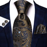Hi-Tie Cravate de mariage en soie pour homme, motif cachemire, couleur unie, rose, corail, design tendance, qualité, mouchoir, bouton de manchette, fête d'affaires