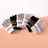 1 paire de gants d'hiver chauds pour bébé, mignons, rayés, à doigts fendus, pour la maternelle, garçons et filles, gants tricotés pour enfants de 3 à 8 ans