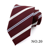 Cravate pour homme 8 cm, motif rayé, jacquard tissé, cravate Ascot, pour homme, pour fête de mariage