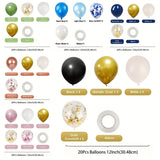 Kit de 20 ballons confettis en latex de 30 cm avec rubans pour décorations d'anniversaire, de mariage, de baby shower, de remise de diplôme
