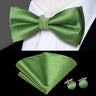 Hi-Tie Marque Soie Pré-noué Homme Nœud Papillon Mouchoir Boutons de Manchette Ensemble Nœud Papillon pour Homme Jacquard Solide Cachemire Floral Mariage Cadeau d'Affaires