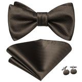 Hi-Tie Ensemble nœud papillon en soie pour homme, mouchoir et boutons de manchette, bleu, rouge, or, noir, blanc, jacquard, nœud papillon, mariage, affaires