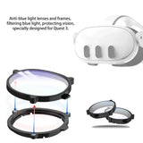 For Quest 3 lens Magnetic eyeglass frames anti-blue light optical lenses protection VR accessories for Oculus/Meta Quest 3