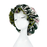 Bonnet de nuit double épaisseur en satin soyeux pour femme, grand bonnet réversible doublé de satin, couvre-chef pour la nuit, accessoires pour cheveux