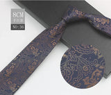 Cravate à fleurs en grille, tissée en gros, 8 cm, accessoires de mariage, bleu, homme, pois, cachemire, convient aux groupes, fêtes, bureau