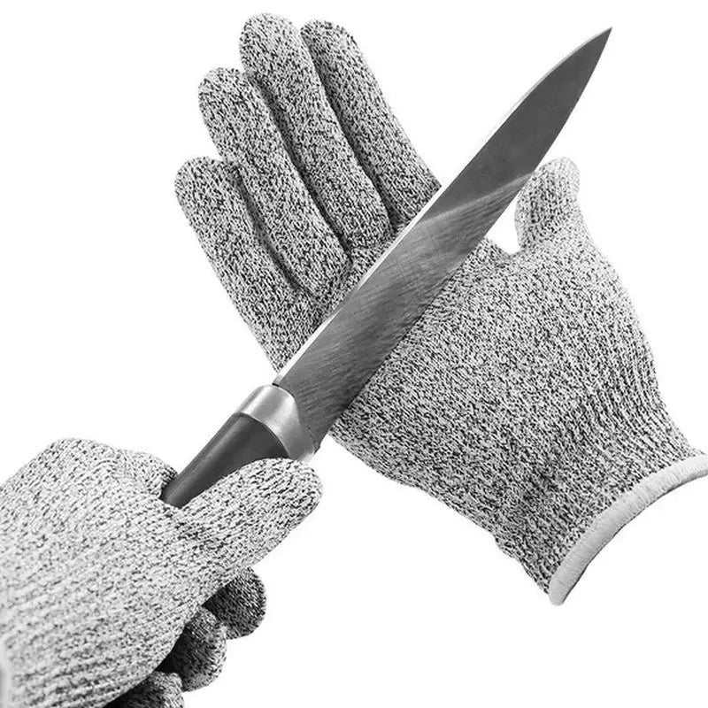 Schnittfeste Handschuhe der HPPE-Stufe 5 für die Küche und den Garten, Schnittfeste Strickhandschuhe, Dornenschutz, verschleißfeste Schneidehandschuhe für Glasbau