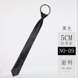 Cravate classique noire 8 cm, imitation soie, unie, pour homme, fermeture éclair, bleu et rouge, étroite, 5 cm, cadeau