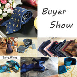Silk Men Tie Set Blue Red Green Black White Ivory Teal Burgundy Striped Wedding Business Necktie Hanky Cufflinks Barry. Wang