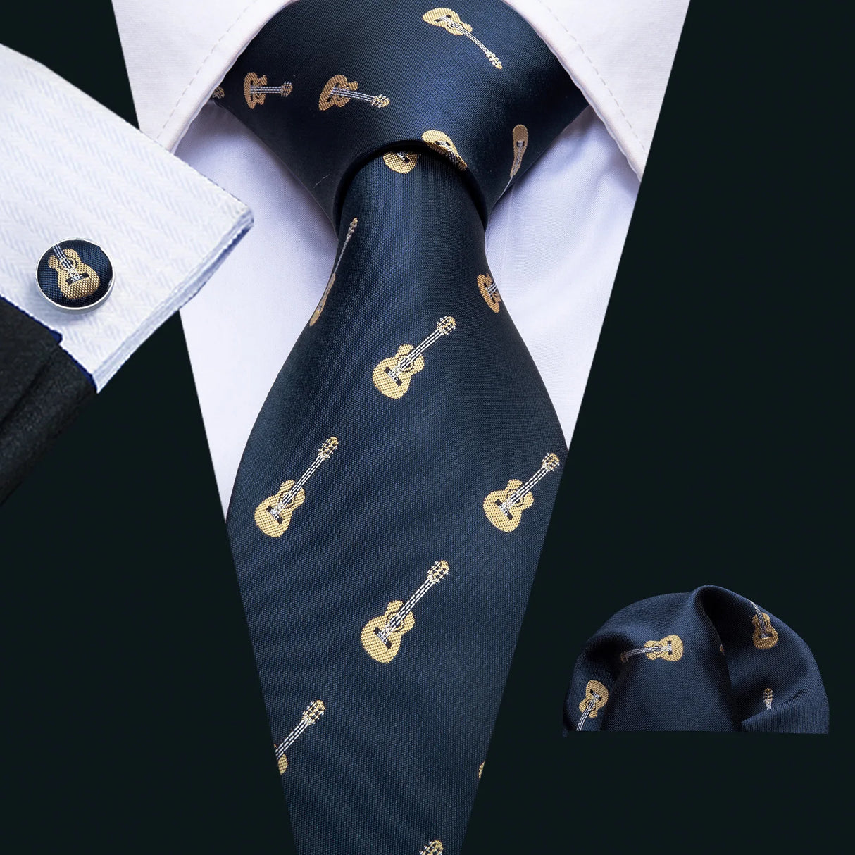 Ensemble de cravates pour homme, motif dinosaure, bleu marine et doré, 8,5 cm, en soie, idéal pour un mariage, FA-5191