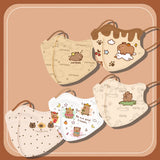 10PCS Cartoon Capybara Adult's Mask Ani-uv Outdoor Sunshade Mask Anti Pollen Dustproof Face Veil Traceless Face Protection Mask