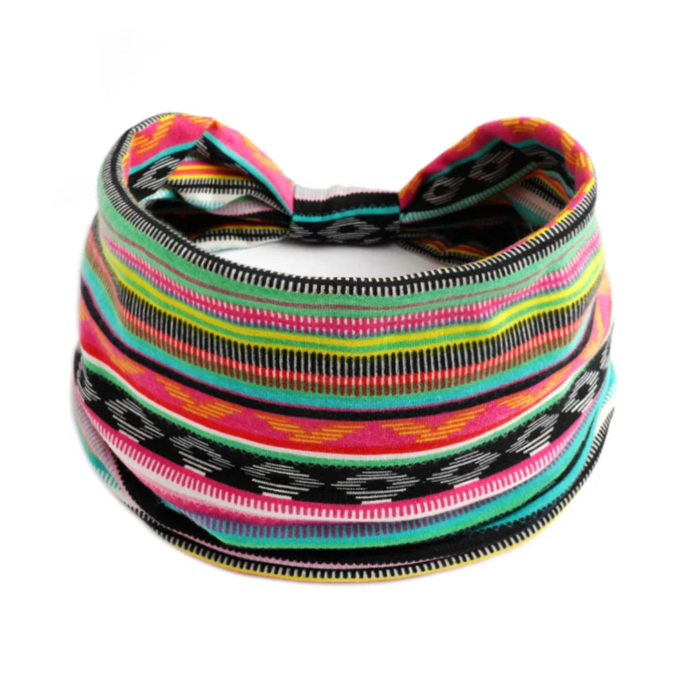Women Hair Bands Headband Bohemian Sports Run Bandage Elastic Girl Wide Headband Print Wide Headwrap Headpiece Hairband Ladies