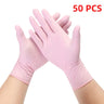 20/50/100PCS Pink Nitrile Gloves Disposable Latex Gloves Powder Free for Household Cleaning Beauty Salon Working Kitchen Gloves