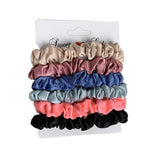 6PCS Colorful Satin Silk Hair tie Elastic Hair Bands hair elastics Women Simple Silky Satin Hair Scrunchies Set Hair Accessories