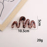 2pcs Women's Y2K Wavy High Glossy Amber Brown Large Lightweight Plastic Hair Clip Elegant and Minimalistic