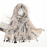 Fashion Printed Leopard Scarf Female Spring Muslim Women Hijab Scarves Tassel Large Size Headband Handkerchief Women's Bandana