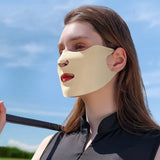 Summer Women Sunscreen Mask Outdoor Sports Cycling Breathable Washable Reusable Face Cover Double Layer Ice Silk Mask