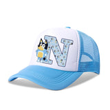 Casquette de baseball Blueyi Bingo pour enfants, motif dessin animé AZ, imprimé lettres, chapeau de soleil, casquettes d'été décontractées, casquettes Kawaii à visière réglable, cadeau pour enfants