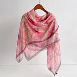 Foulard en soie pour femme, grand châle tendance, protection solaire, respirant, long bandana en soie, polyvalent