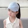 Casquette de baseball rose et blanc pour bébé fille, chapeau de soleil à queue de cheval haute, réglable, pour voyage et extérieur, nouveauté