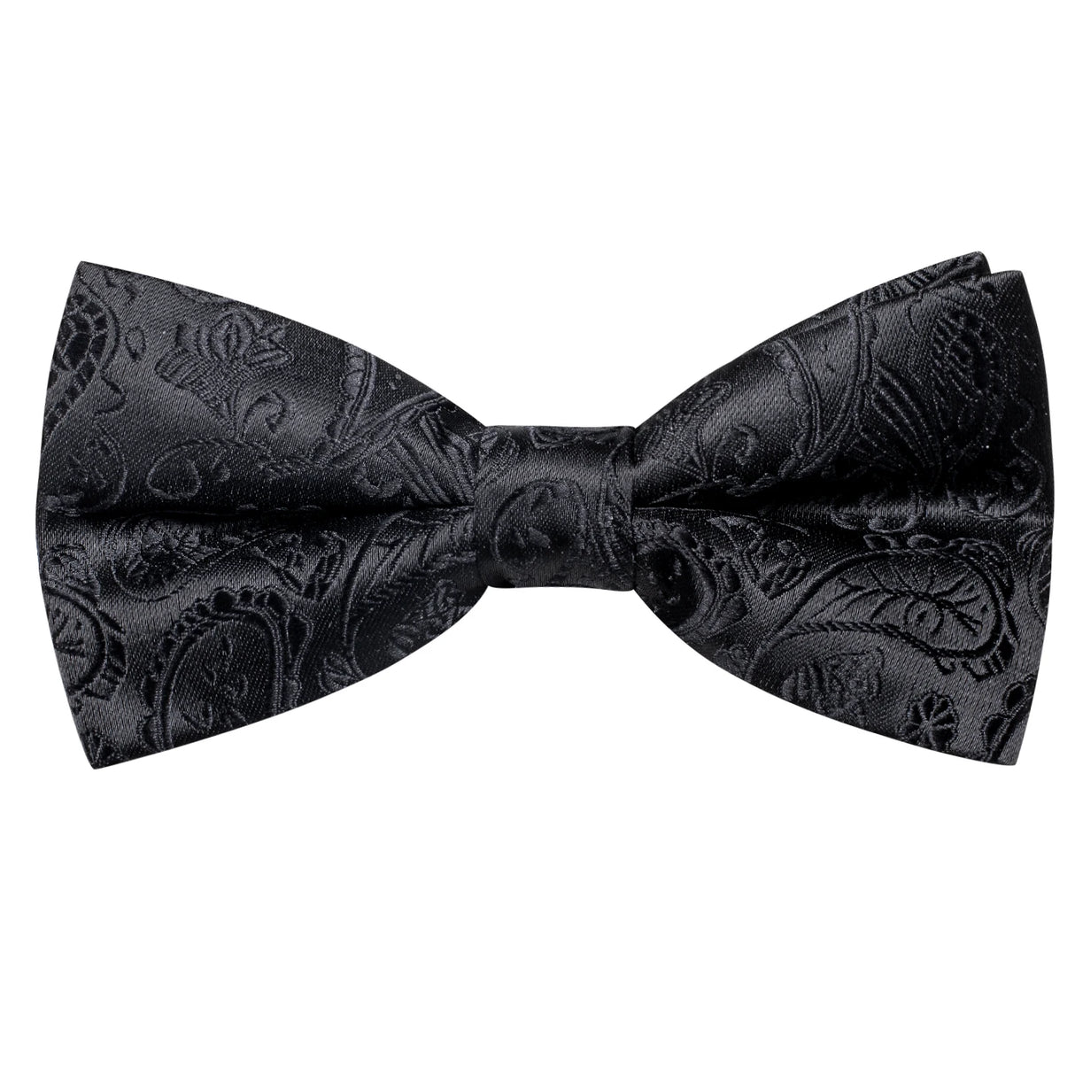 Hi-Tie Black White Silver Grey Brown Silk Mens Bow Tie Hankerchief Cufflinks Set Pre-tied Butterfly Knot Adjustable Bowtie Male
